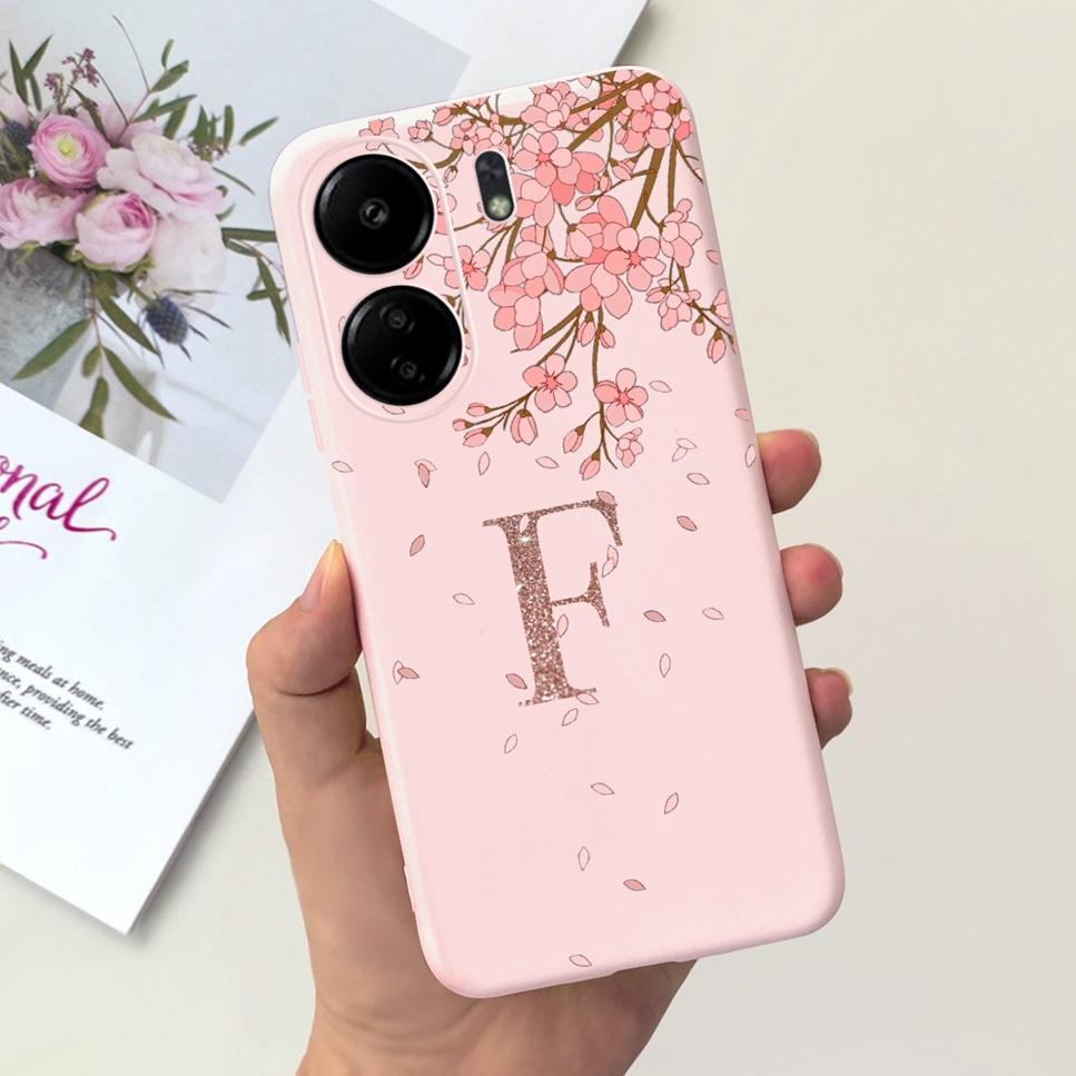New For Redmi 13C 4G Case Fashion Design Letter Flower Luxury Crown Soft Silicone Back Cover For Xiaomi Redmi13C 13 C Phone Case