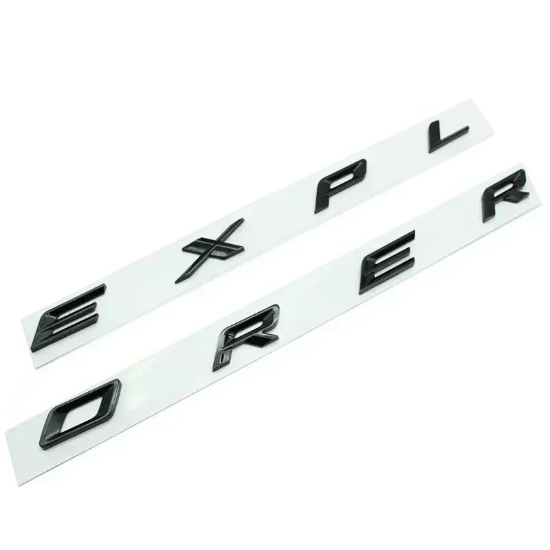 3D ABS Chrome Black Explorer Logo Car Front Hood Emblem Bonnet Letters Badge Sticker For Explorer 2020 2021