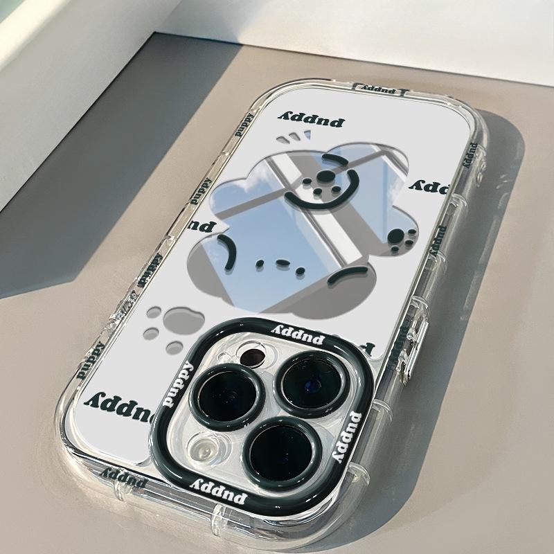 Cartoon Cute Fun Puppy Mirror Suitable for Huawei Cream Shell Oppo Apple 15 IPhone 14/12/
