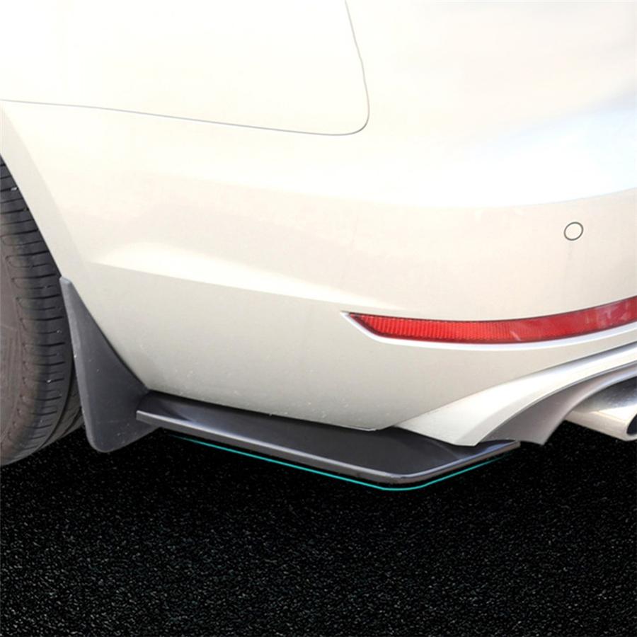 Universal 2x Glossy Black Car Rear Bumper Lip Diffuser Splitter Canard Protector