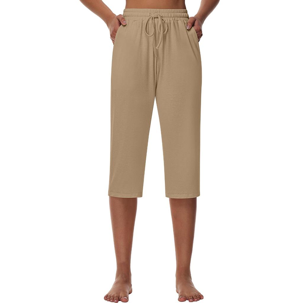 Women's   Sweatpants Drawstring Capris with Pockets Wide Legs Jogger Workout Yoga Pants