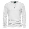 Autumn and Winter Men's Undercoat Collar Long Sleeve Waffle T-Shirt Men's Solid