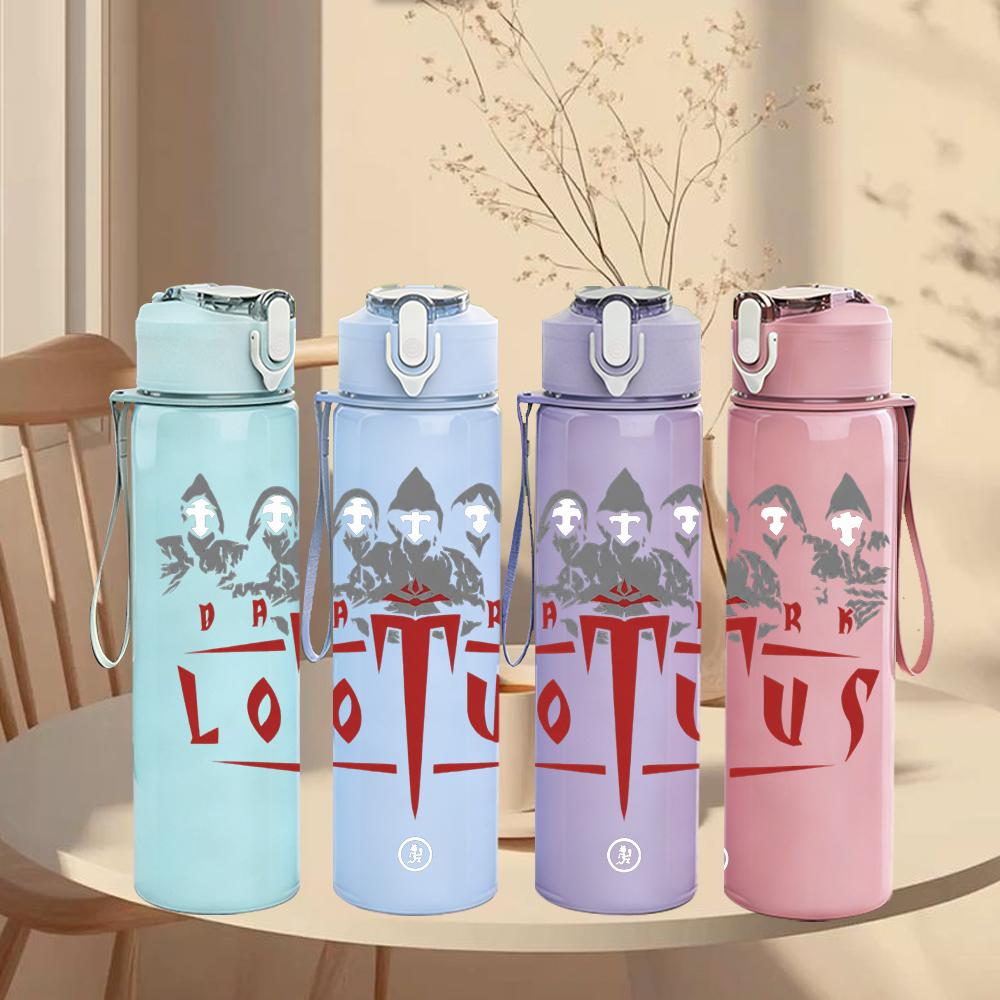 1PC Lotus Rock Band Red Vintage Logo Print 750ml Portable Sports Water Bottle Leakproof Gym Outdoor Travel Drink Cup