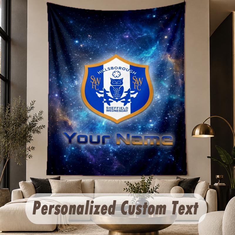 Custom Text Tapestry Sheffield Wednesday FC Print Wall Tapestry Indoor Living Room Wall Decor
