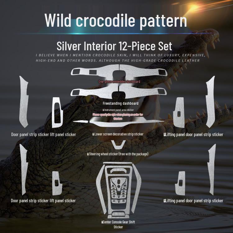 Krokodiltexturfolie für BYD Qin PLUS Armaturenbrett Innenraummodifikation