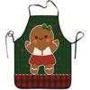 Cute Gingerbread Girl Apron with Adjustable Waistband - Durable Easy-Clean Polyester Bib Suitable for Kitchen Cooking,, Gardening, Fruit Picking - Gin