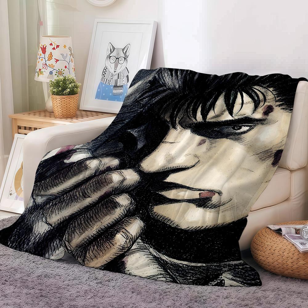 K-entaro Miura Berserk Guts Comic Blanket Warm And Soft Suitable For Bedroom Living Room Sofa Bed Office Travel Camping