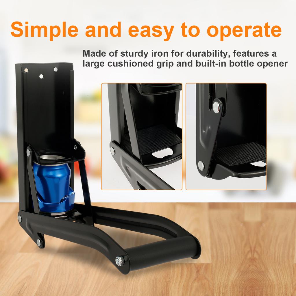 1Pc Can Crushers 16 oz Heavy Duty Metal Can Crusher Wall Mounted Soda Beer Can Smasher with Screw for Recycling Bottles and Beer