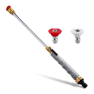 Heavy Duty Spray Hose Nozzle Set For Garden Hose With 2 High Pressure Tip for Car Wash Patios Backayrd Cleaning Tasks