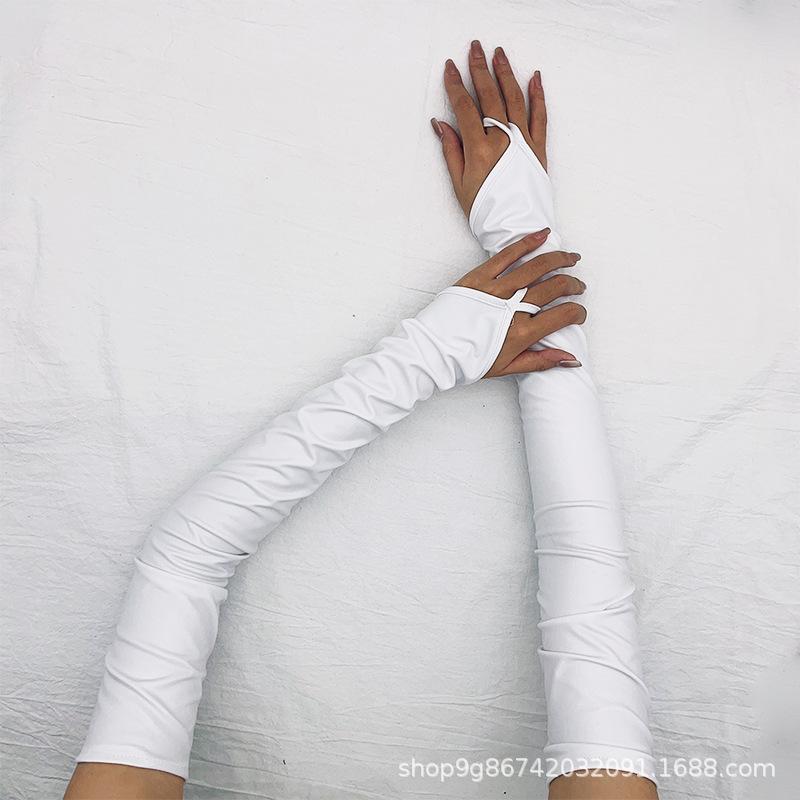 Lacklederbeschichtete Hakenfingerhandschuhe Sexy Damen Flirtende Dessous Erwachsene Paare Weihnachtshandschuhe