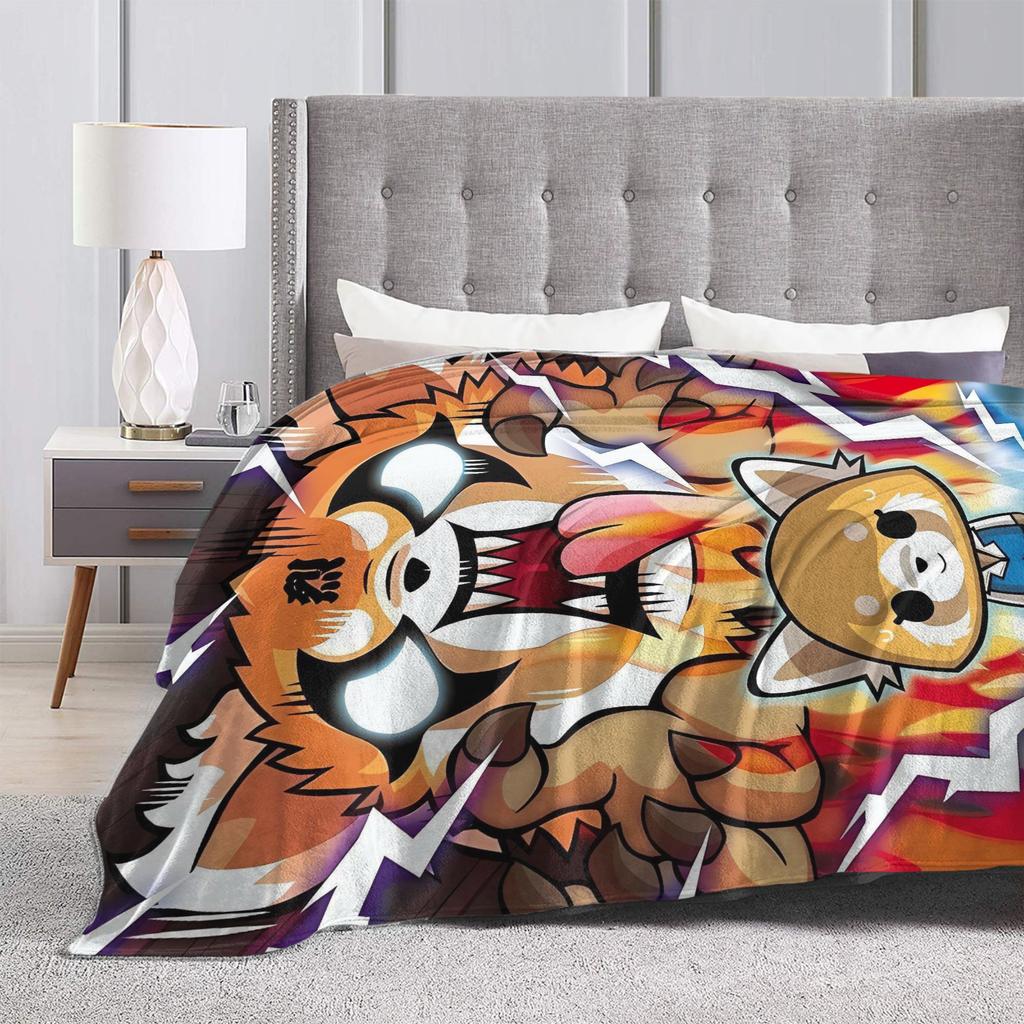 Aggretsuko Blankets  Super Warm Novelty Plush Bedding Throws For Boy Girl Couch Chair Sofa Bed Flannel Bedspread Bed Cover