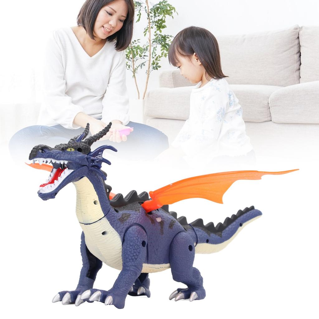 Electric Walking Dinosaur Toy Kid Home Funny Sound Light Dragon Toy with Simulated Flame Spray