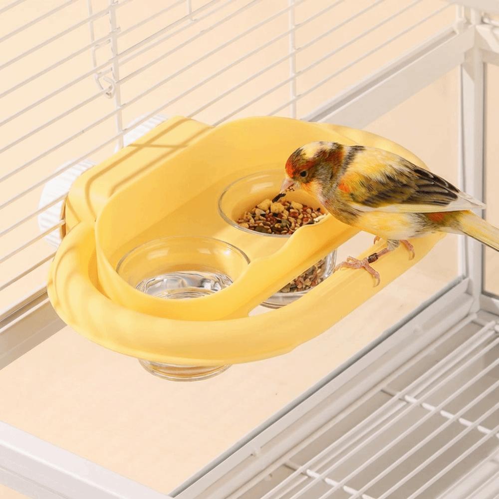Splash-Proof Bird Water Food Bowl Removable Bird Cage Bowl Practical Parrot Feeder  Cockatiels