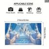 1 Piece, 2D Flat, Ice Palace Party Backdrop | Blue and White Castle Theme, Suitable for Birthdays, Weddings, Indoor/outdoor Use,