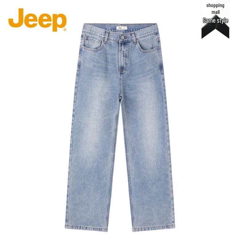 Jeep American Retro Streetwear Straight-Leg Jeans