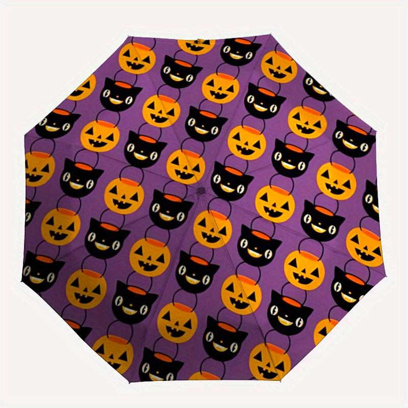 

1pc Halloween Pumpkin Automatic Umbrella - 8-Rib Foldable Design, Outdoor Adventures, and Family Celebrations yy250829041