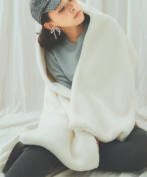 Kobe Lettuce Boa Shawl Boa Boa Throw One Ivory Scarf, Women's, Muffler, Shawl, Stole, [J1152], Size,