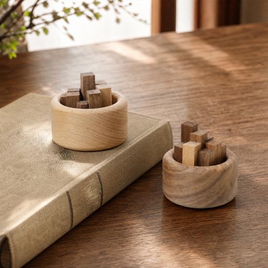 Yangyizhi Holz-Ätherisch-Öl-Diffusor, Buchenholz Aromatherapie Kleiner Runder Diffusor für Zuhause Büros Autos Yogaräume
