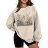 Halloween Skeleton Graveyard Print Sweatshirt Vintage Spooky Season Streetwear Fun Halloween Pullover For Men Women