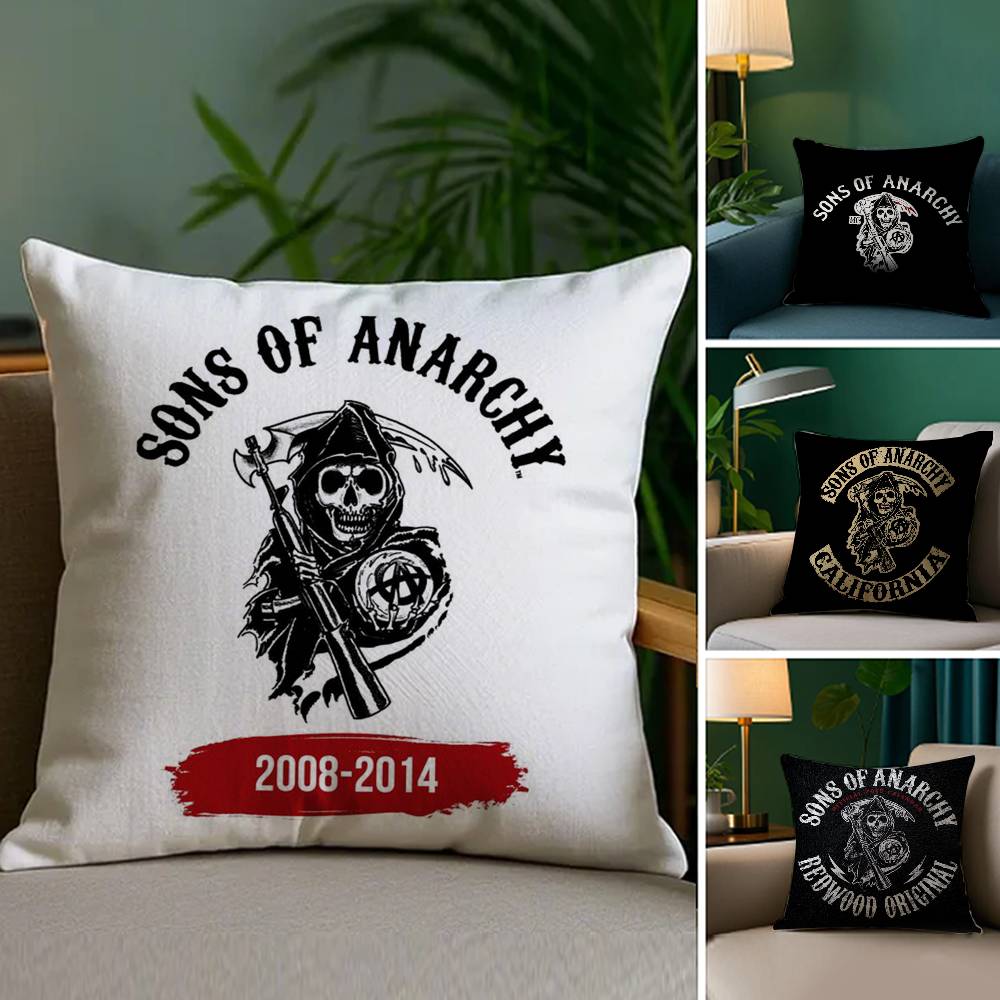 Cool S-Sons Of A-Anarchy Pillow Case Sofa Living Room Bedroom Double-Sided Printing Square Cushion Nap Time Pillow Case