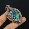 Abalone Shell 999 Copper Wire Wrapped Pendant, Handmade Gemstone Pendant Jewelry, Gifts For Wife Brand New Pendant