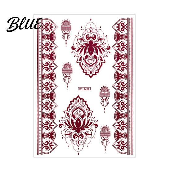 Quick Apply Tattoo Stickers Temporary Sticker Flower Lace Lotus Pattern Fake Tattoos for Women Men Fun Family Waterproof DIY Face Arm Leg