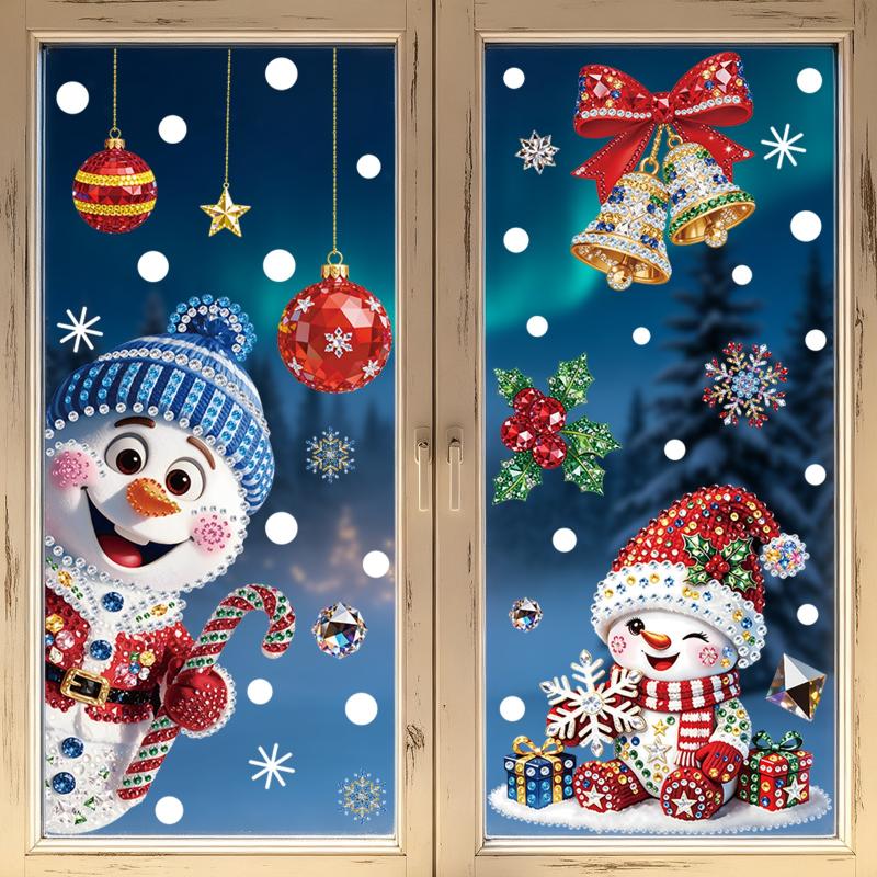 Christmas Decoration Window Stickers Traceless Home Window Decorations Static Cling New Year Xmas Festival Party Decor Pvc