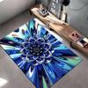 "3D Blue Lotus Flower Abstract Pattern Carpet for Living Room Decor" Suitable for use as an anti-slip for living room bedroom sofas