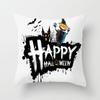 New Halloween Skull Pillow Black and White Pumpkin Print Pillow Case Peach Velvet Labeled Cushion