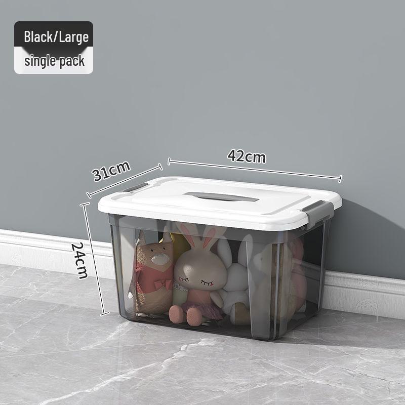 Large Transparent Storage Bin for Toys, Clothes, and Snacks