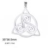 Dawapara Celtics Triskele Triskelion Pendant Crescent Moon Triple Spiral Trinity Knot Stainless Steel Charm for Jewelry Making