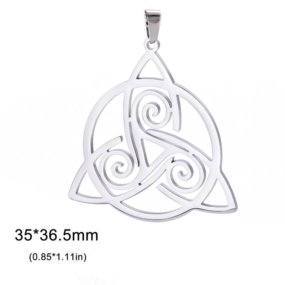 Dawapara Celtics Triskele Triskelion Pendant Crescent Moon Triple Spiral Trinity Knot Stainless Steel Charm for Jewelry Making