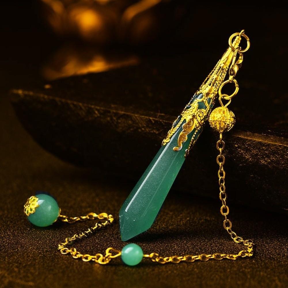Energy Natural Crystal Pendulums Hexagon Cone Witch Spiritual Pendulos Jewelry Gift