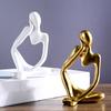 3 Pcs Resin Thinker Style Abstract Statue Collectible Thinking Figure Sculpture for Home Office Bookshelf Desktop Decor