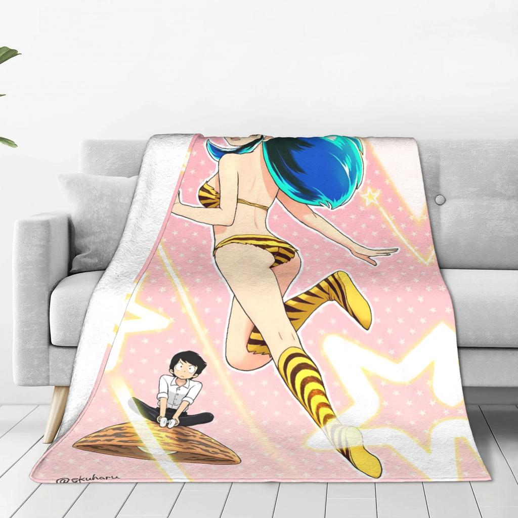 Anime Urusei Yatsura Flanelldecke Winter Warme Überwurfdecke für Kind Outdoor Lustige Tagesdecke Sofa Bettdecke