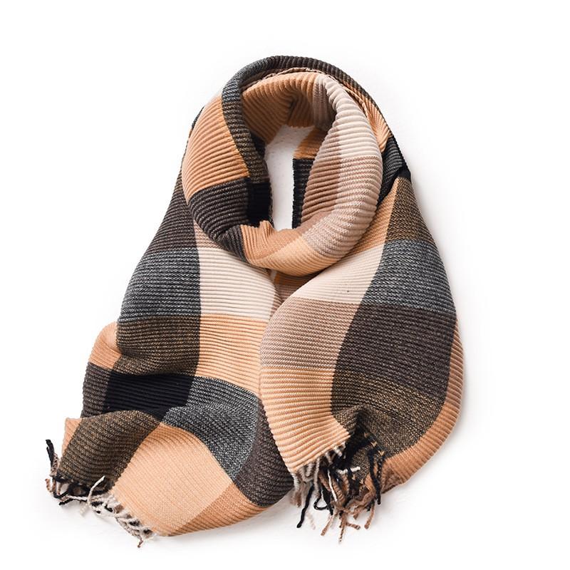 Womens Knitted Scarf With Fringe Warm Faux Cashmere Wrap Shawl Winter Unisex Stylish Accessory In Multiple Colors