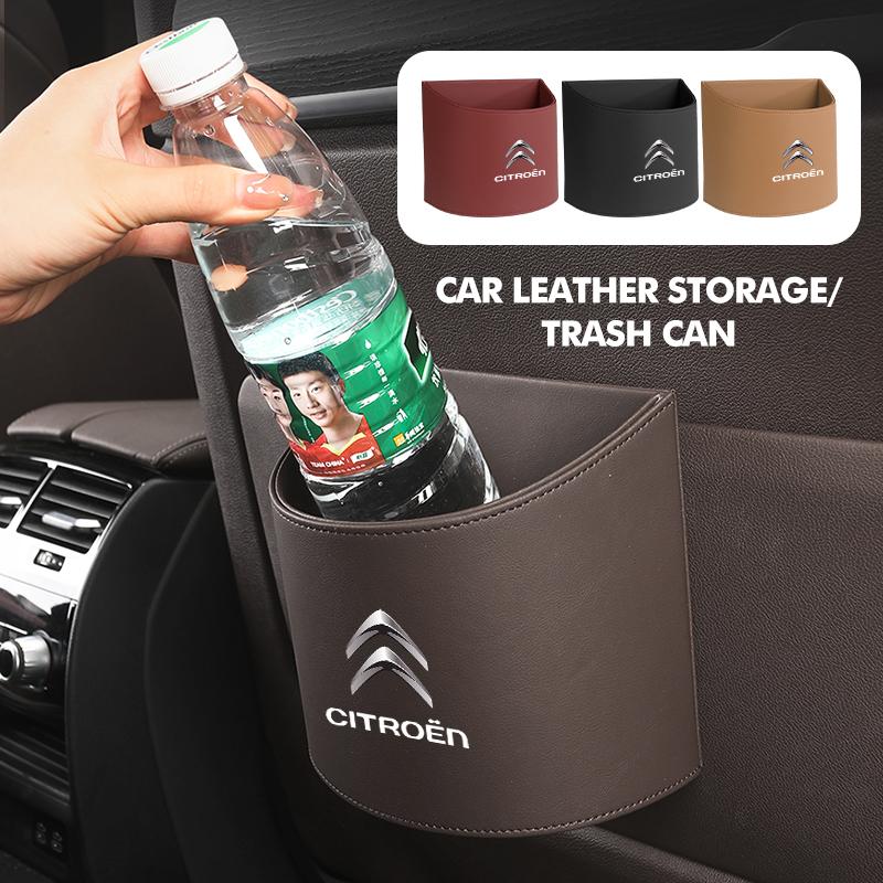 Leather Car Door Storage Organizer Trash Can Garbage Dust Box For Citroen C5 C1 C2 C6 C4L DS3 DS4 DS5 C-Elysee Grand Berlingo