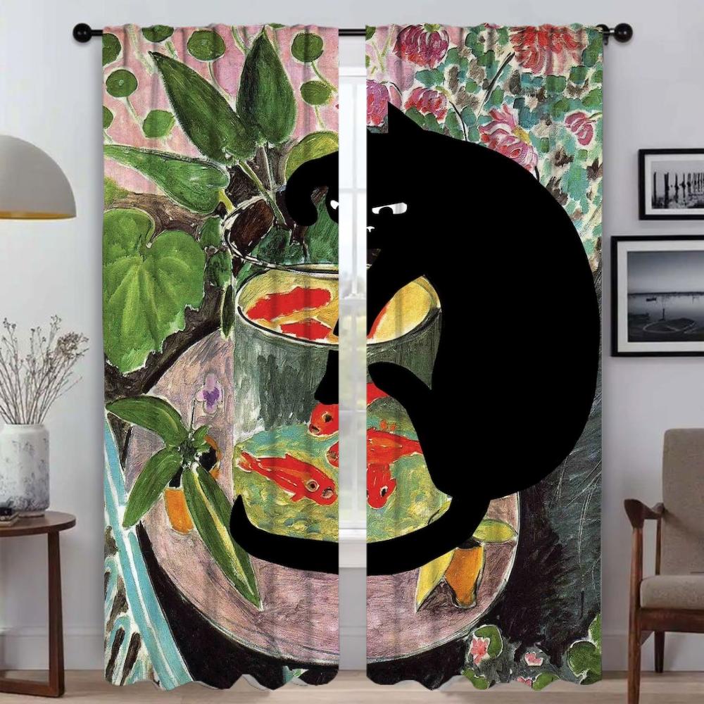 Subject-free Partition Home Interior Curtains for Camera Elegant Room Curtains 2 Pieces Blackout Curtain Shades Living Kitchen