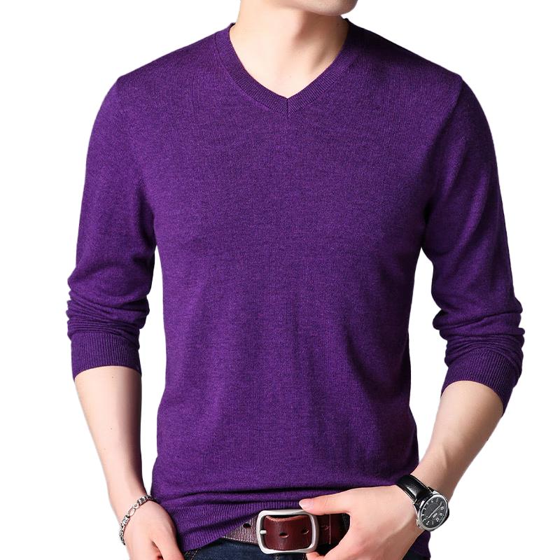 

ROMON Men s Classic V-Neck 100% Wool Sweater 3XL