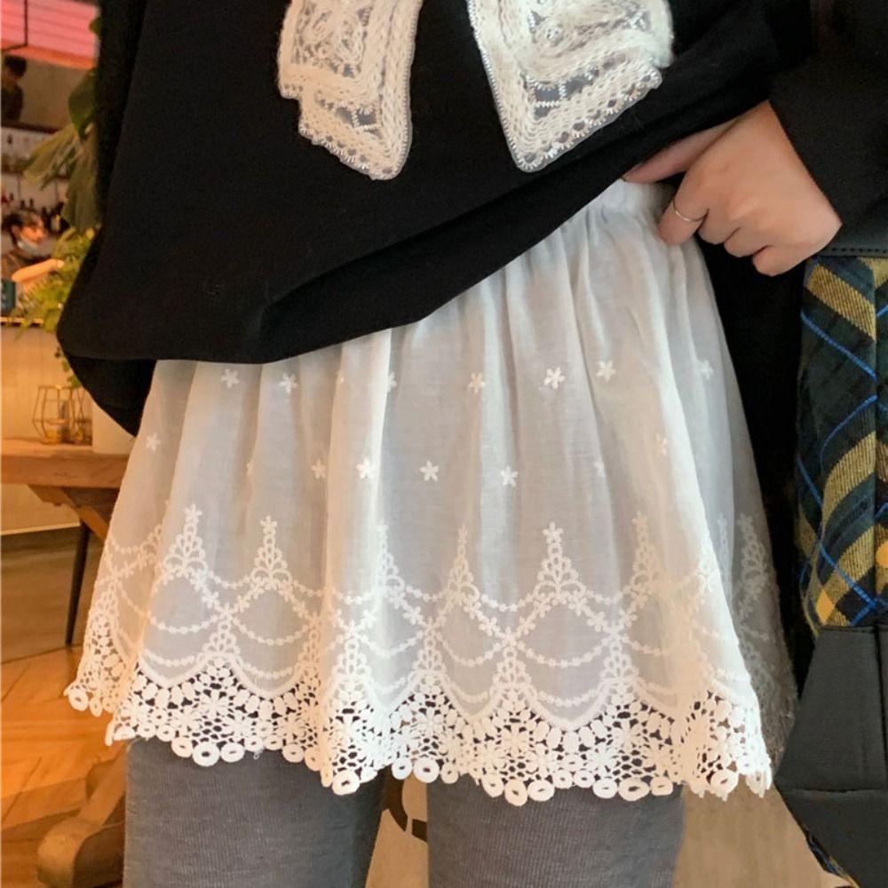 Korean Style Lace Underskirt Slips Anti-glare Lace Lining Petticoat Sweet Mini Short Dress Girls