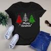 T-shirt da uomo e da donna Albero di Natale Plaid di bufalo Buon Natale Regalo