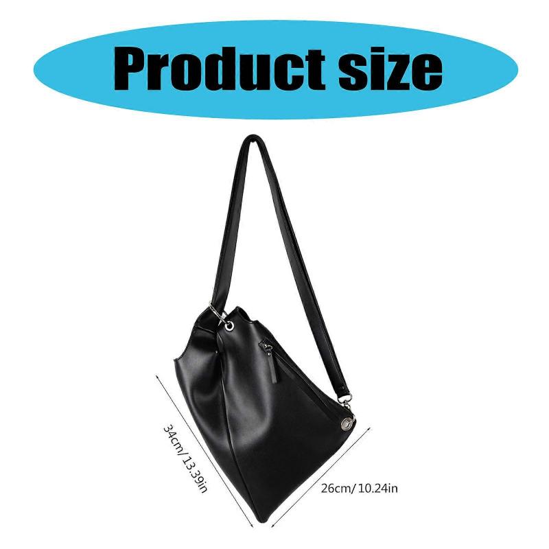 Women Chic Unconventional Single Strap Shoulder Bag Soft PU Leather Asymmetrical Crossbody Purse for Versatile Carrying  White