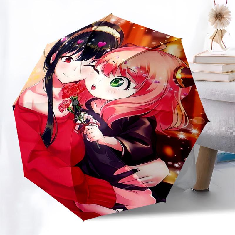 

1pc Mother s Day Gift: Cute Anime Girl with Flowers Umbrella - Automatic Opening, Foldable Design, Iron Frame, Outdoor Use, Suitable for Fans, Travel,