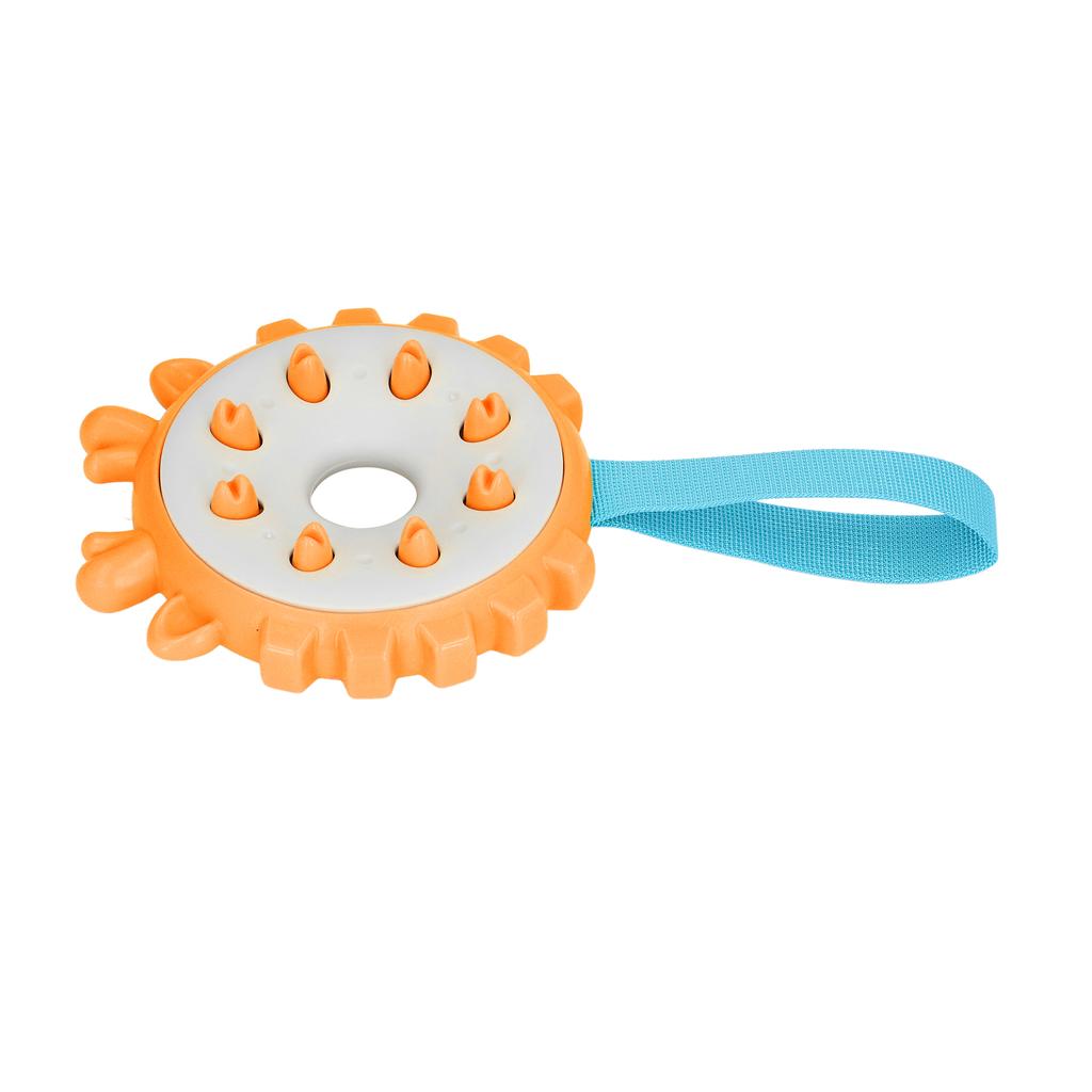 Dog Chewing Toy Bite Resistant Interactive Teeth Cleaning Round Puppy Molar Toothbrush Toy for TrainingOrange