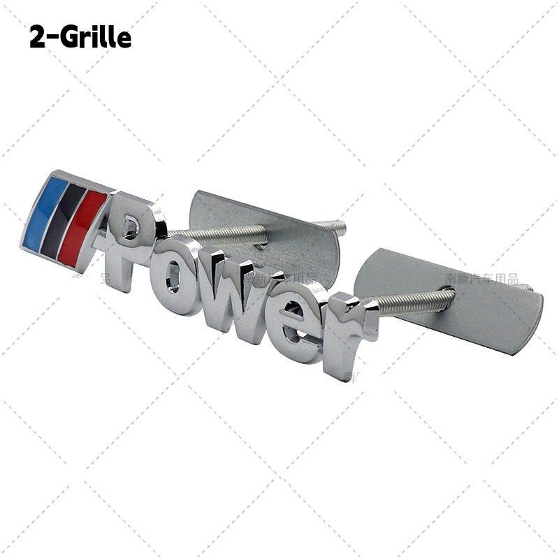 Car Styling Tricolor Power 3D Metal Sticker Front Grill and Trunk Fender Emblem Badge Decal for 1 3 4 5 6 7 Series X1 X3 X4 X5 X6