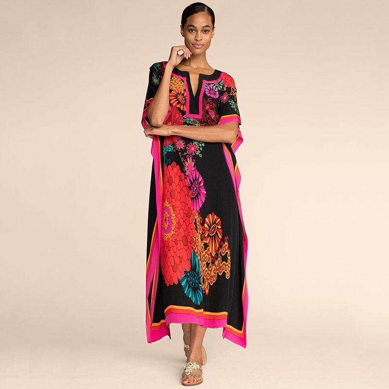 Letnia Damska Plus Size Drukowana Narzutka Plażowa Sukienki Codzienne Wakacyjne Sukienki Narzutka Bikini