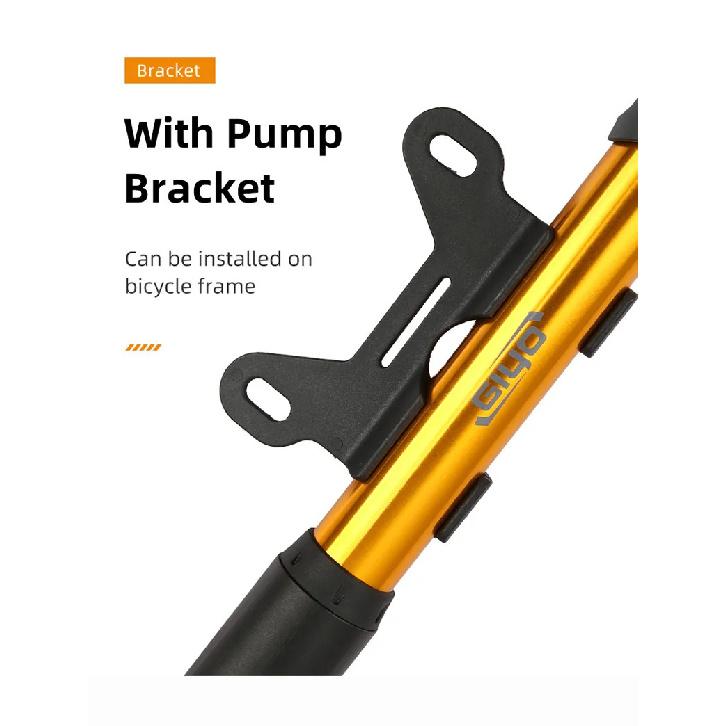 Giyo 120psi Bicycle Pump Portable Mini Bike Hand Pump Hidden Hose Design Twin Head Tire Inflator with Gauge Bicycle Accessories