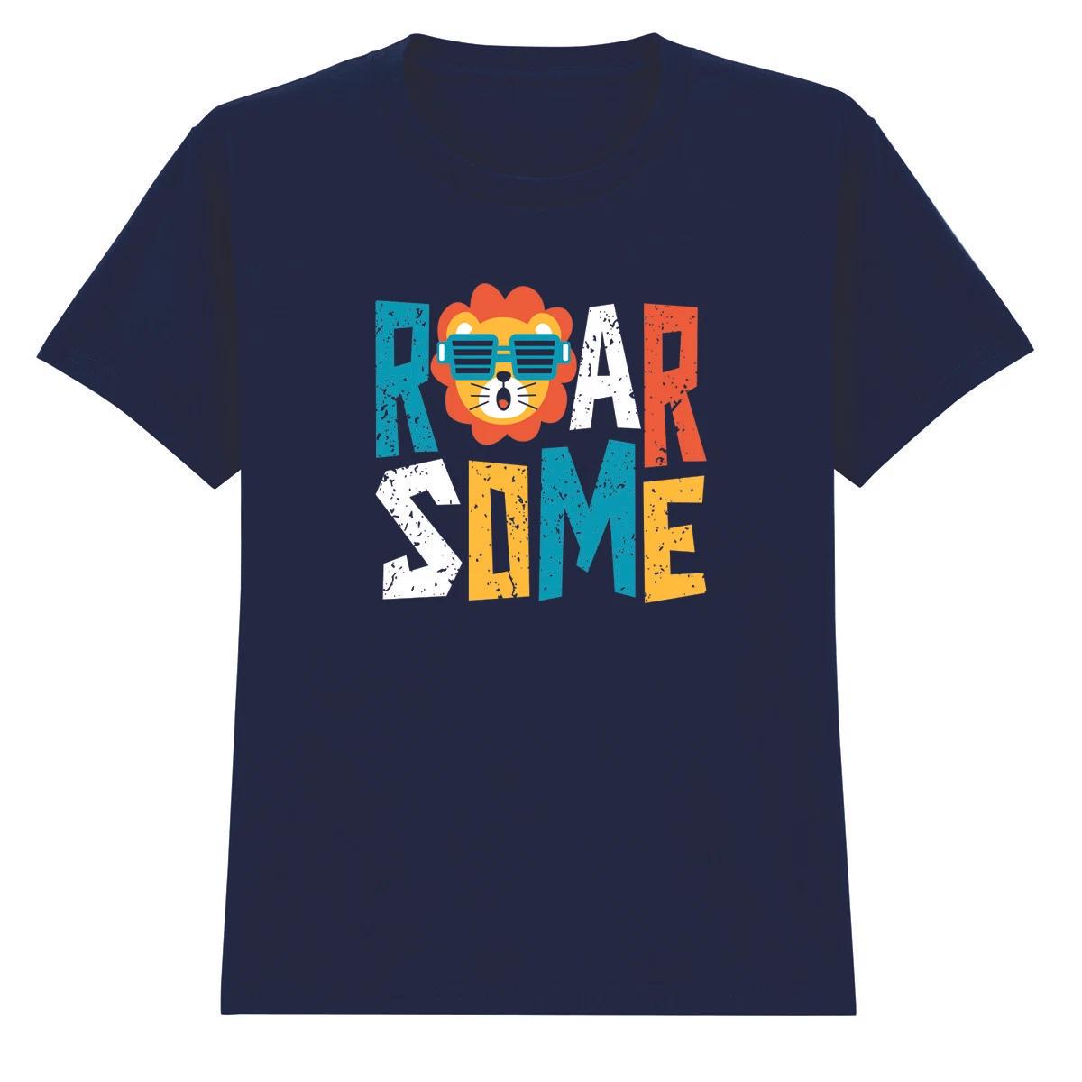 ROAR SOME Boys Girls Kids T-Shirt Cool Lion Sunglasses Birthday Gift For Kids 110