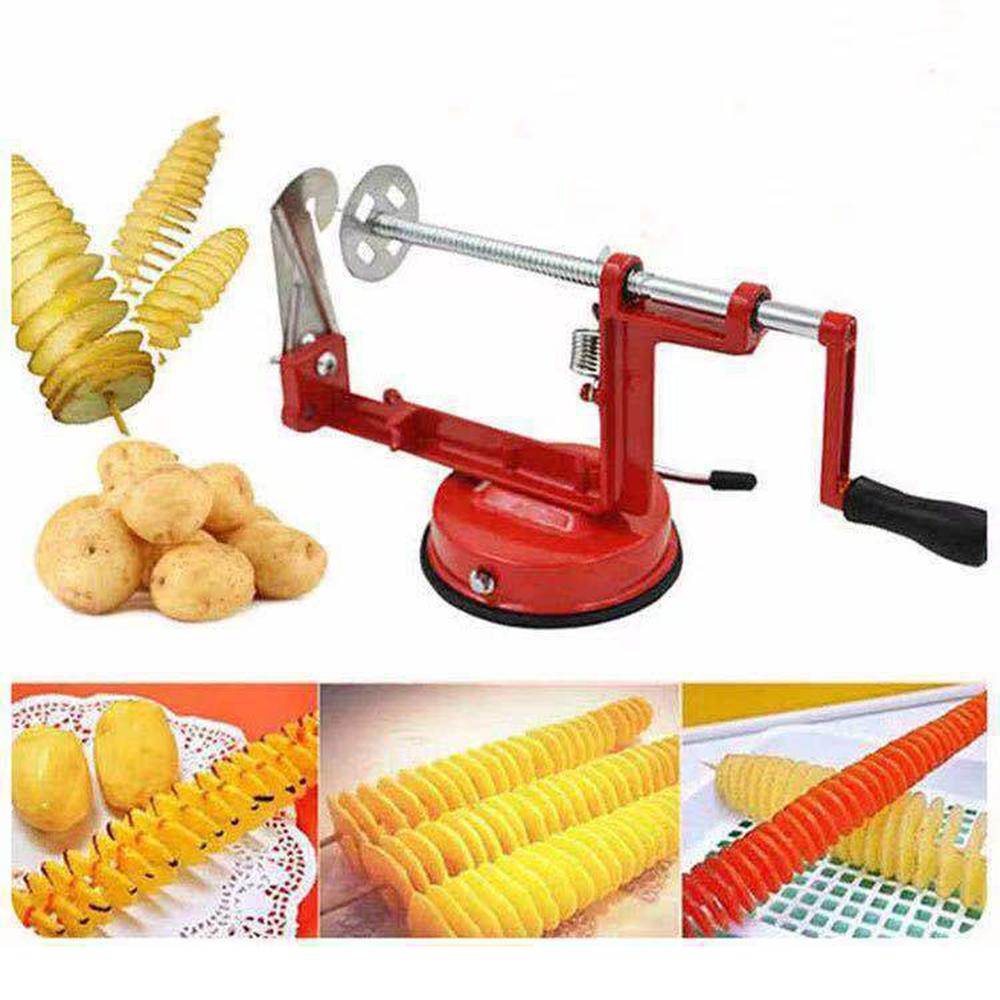 Multifunctional Rotating Potato Chip Maker Household Stainless Steel Manual Potato Tower Machine Kitchen Tool