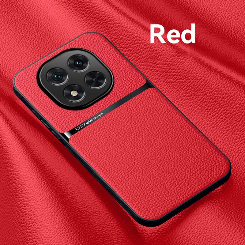 Car Magnetic Protection Case For Redmi Note 15 4G 15 Pro Plus Leather Texture Silicone Shockproof Cover For Redmi Note 15 Pro+